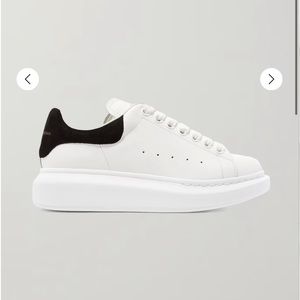 Alexander Mcqueen Suede-trimmed leather exaggerated-sole sneakers